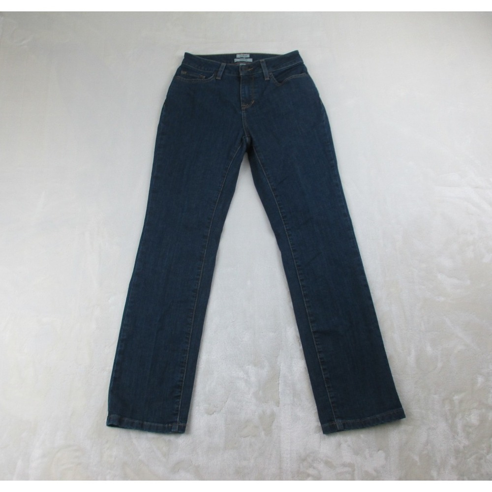 L.L. Bean Pants Womens 4 Blue Jeans‎ Denim Straight Classic Fit Stretch 26x30*